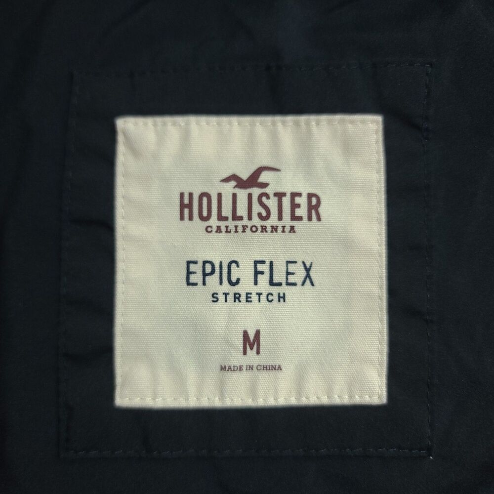 retro Hollister California Size M Black Epic Flex Stretch Windbreaker Jacket EUC - Picture 3 of 16